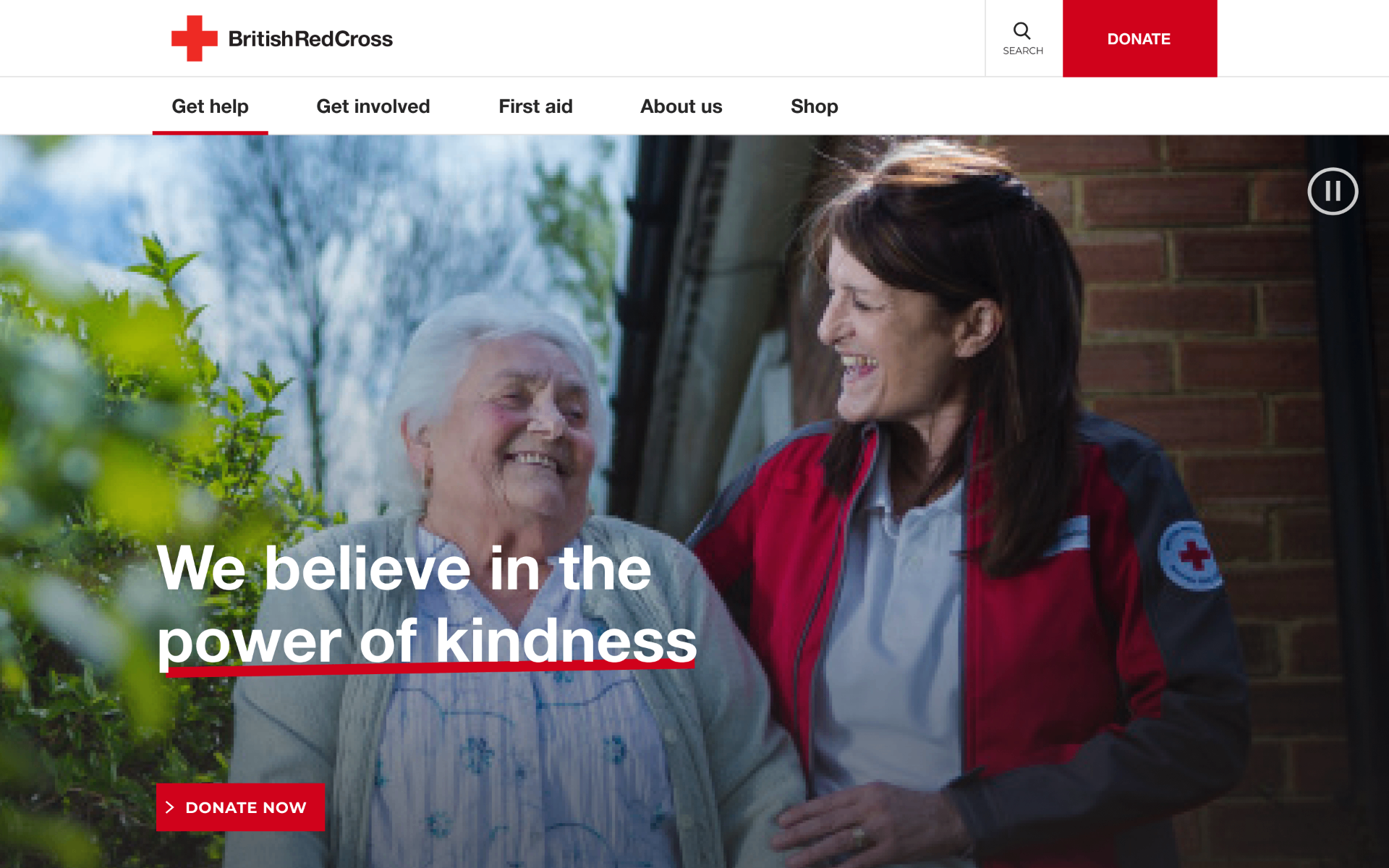 British Red Cross project screenshot